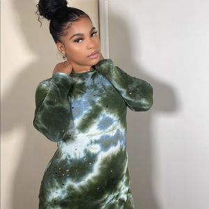 Distressed Mini Dress💚